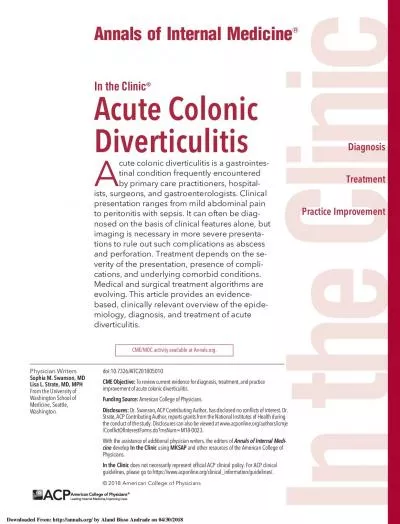 IntheClinicAcuteColonicPracticeImprovementcutecolonicdiverticulitisisa