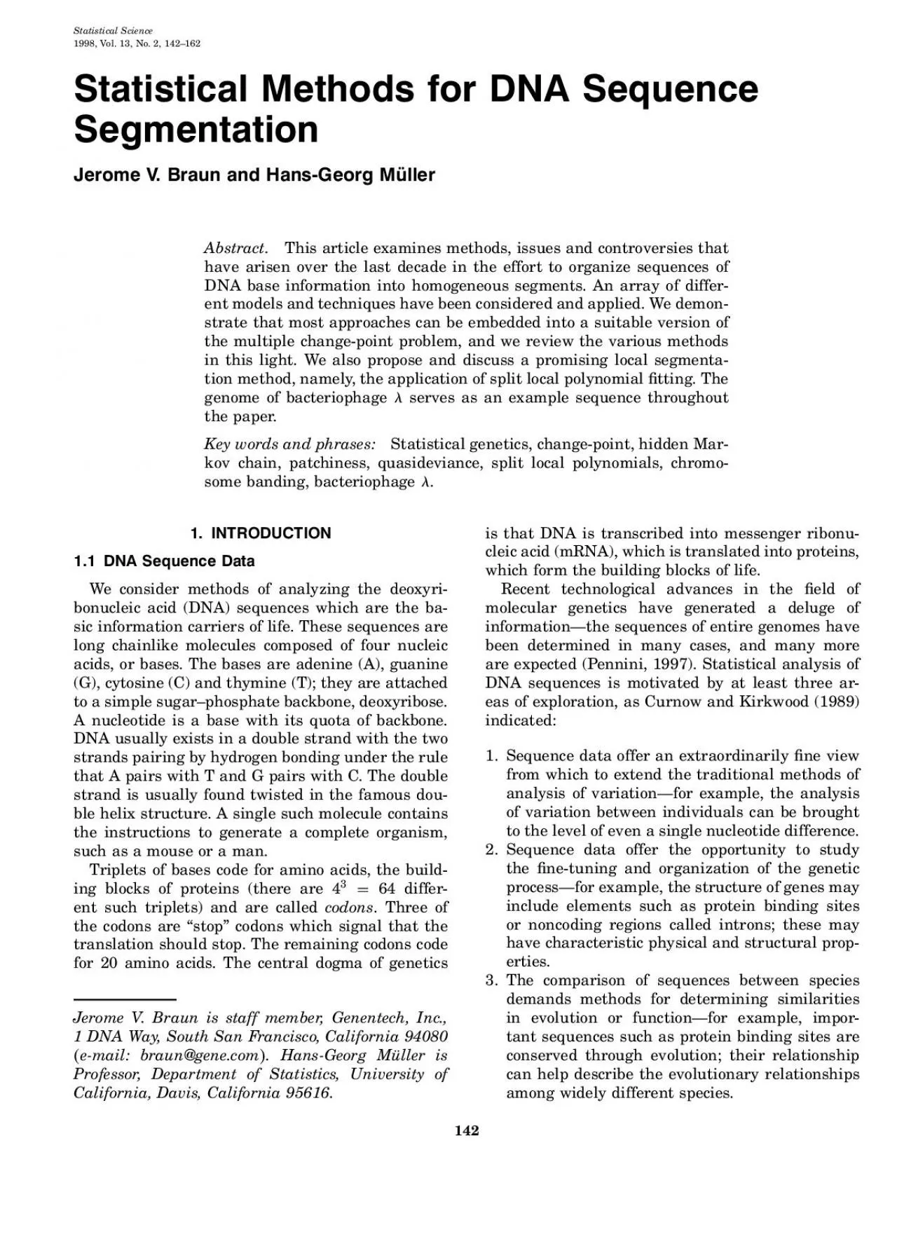 PDF-StatisticalScience1998Vol13No2142162StatisticalMethodsforDNASequ