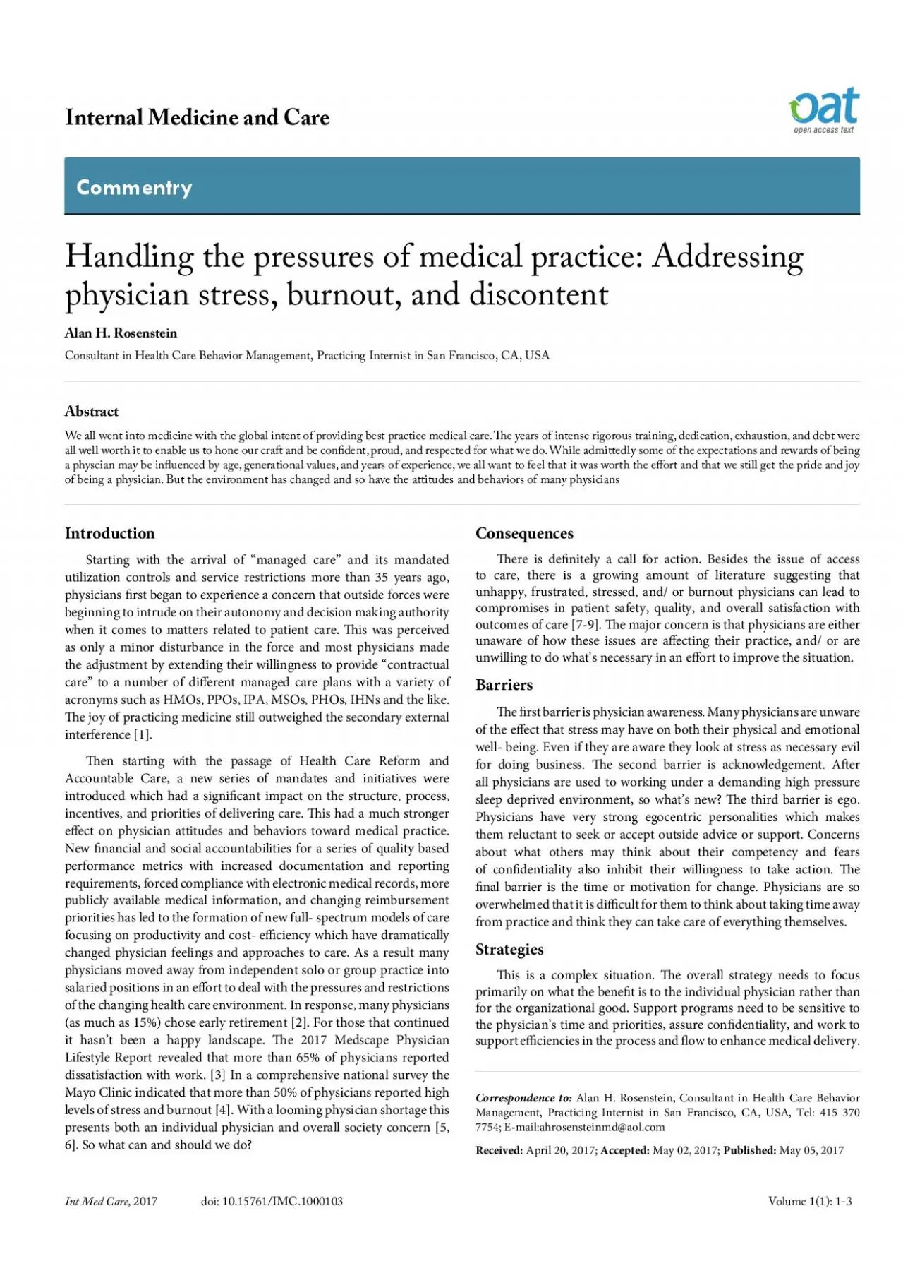 PDF-Handling the pressures of medical practice Addressing physician stres