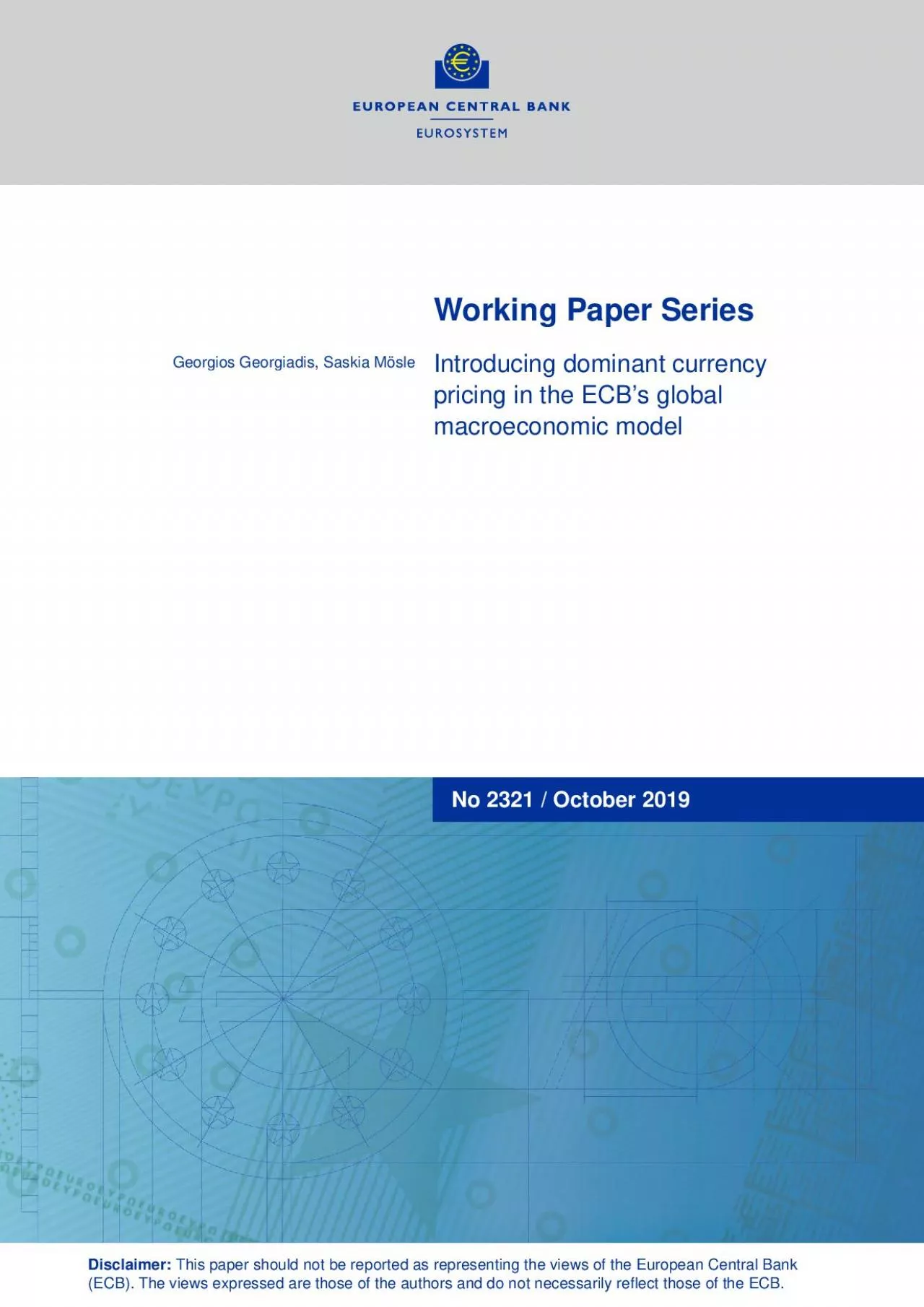 PDF-ECB Working Paper Series No 2321 October 2019