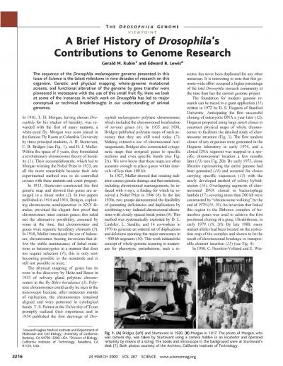 ABriefHistoryofContributionstoGenomeResearchGeraldMRubinandEdwardBLe