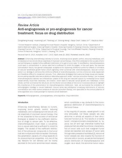 Antiangiogenesis or proangiogenesis for cancer therapy