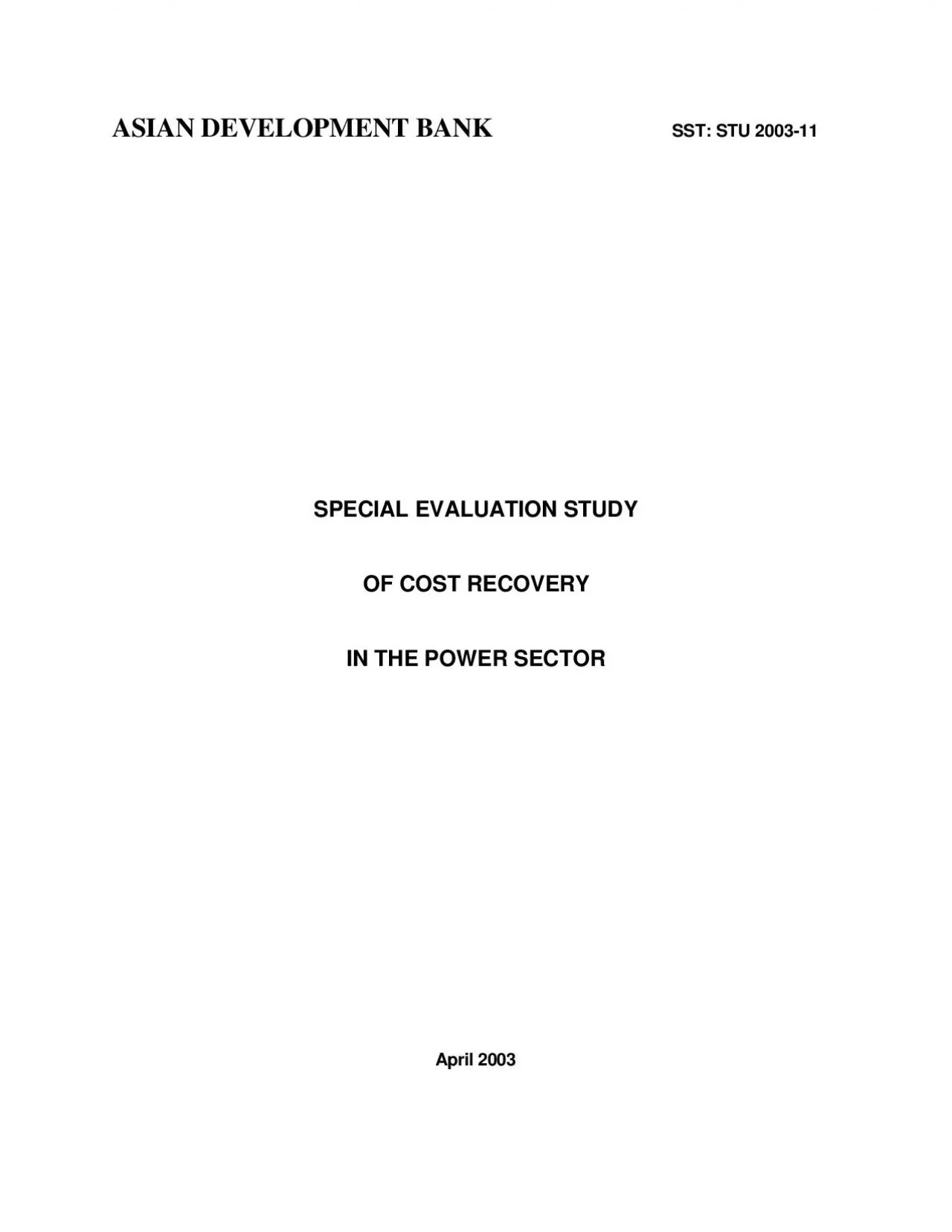 PDF-ASIAN DEVELOPMENT BANK SST STU 2003 SPECIAL EVALUATION STUD