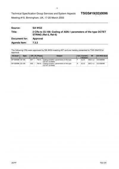 Technical Specification Group Services and System AspectsTSGS190300