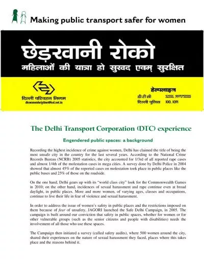 Making public transport safer for women The Delhi Transport Corporatio