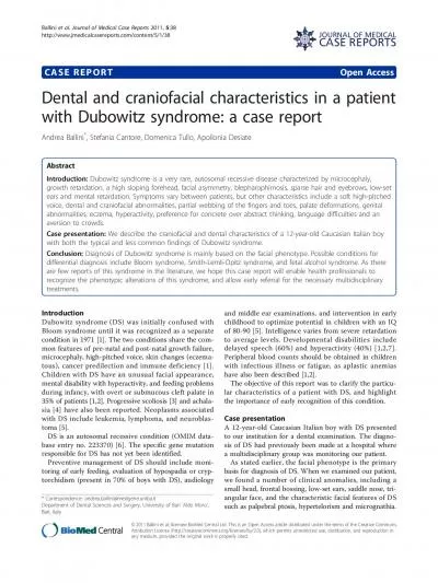 CASEREPORTOpenAccessDentalandcraniofacialcharacteristicsinapatientwith