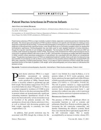 atent ductus arteriosus PDA is a majormorbidity encountered in prete