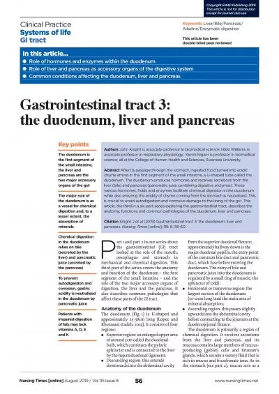 art 1 and part 2 in our series about the gastrointestinal GI tract l