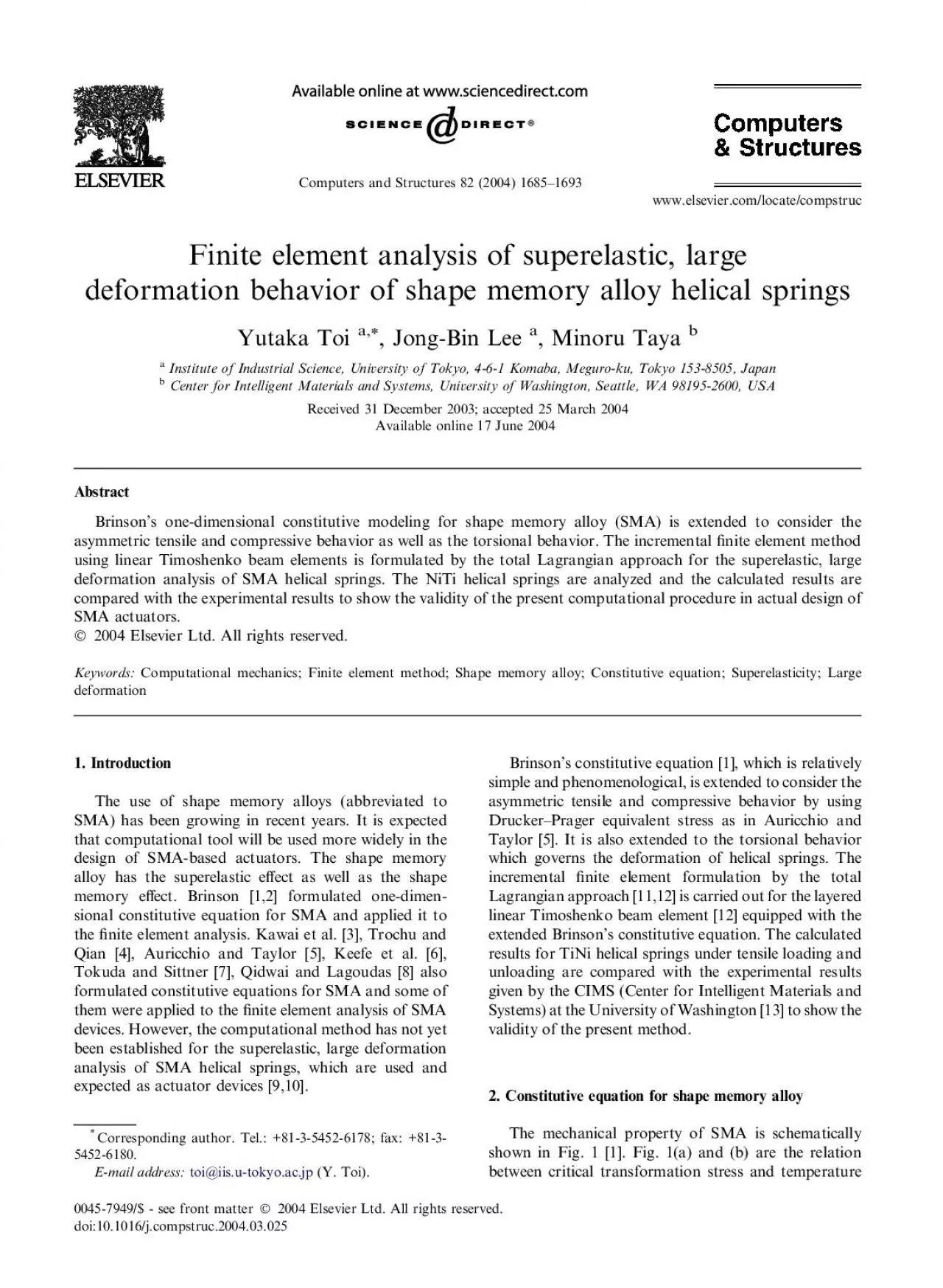 PDF-Finiteelementanalysisofsuperelasticlargedeformationbehaviorofshapemem