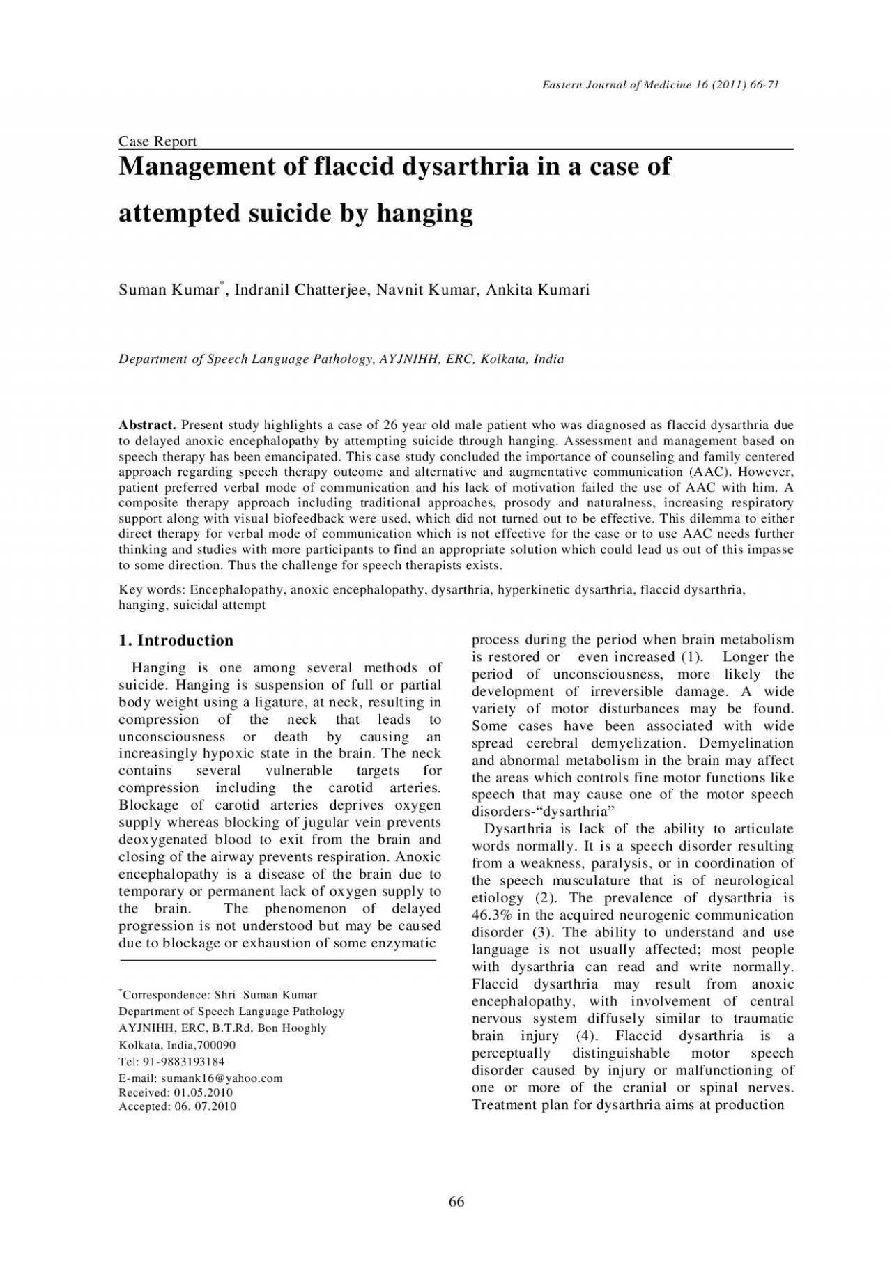 PDF-Eastern Journal of Medicine 16 2011 6671S Kumar et al Flaccid dy