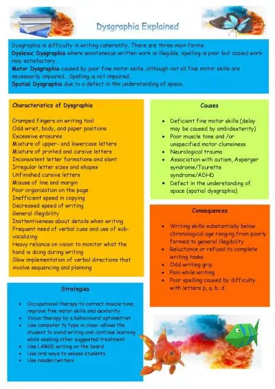 Characteristics of Dysgraphia