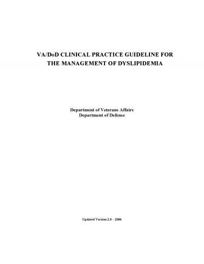 THE MANAGEMENT OF DYSLIPIDEMIA Updated Version 20 150 2006