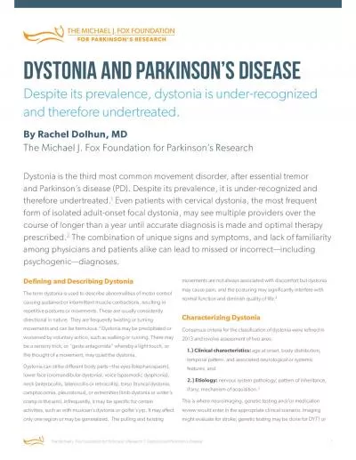 DYSTONIA AND PARKINSON146S DISEASE
