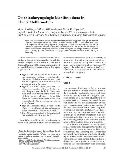 OtorhinolaryngologicManifestationsinChiariMalformationMaraJoseNa