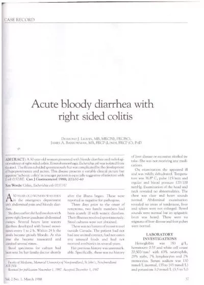 CASE RECORD Acute bloody diarrhea with right sided colitis