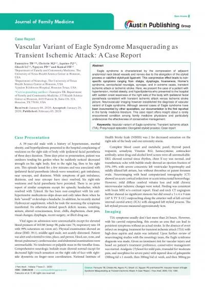 Stroke Scale NIHSS was 2 for decreased sensation on the