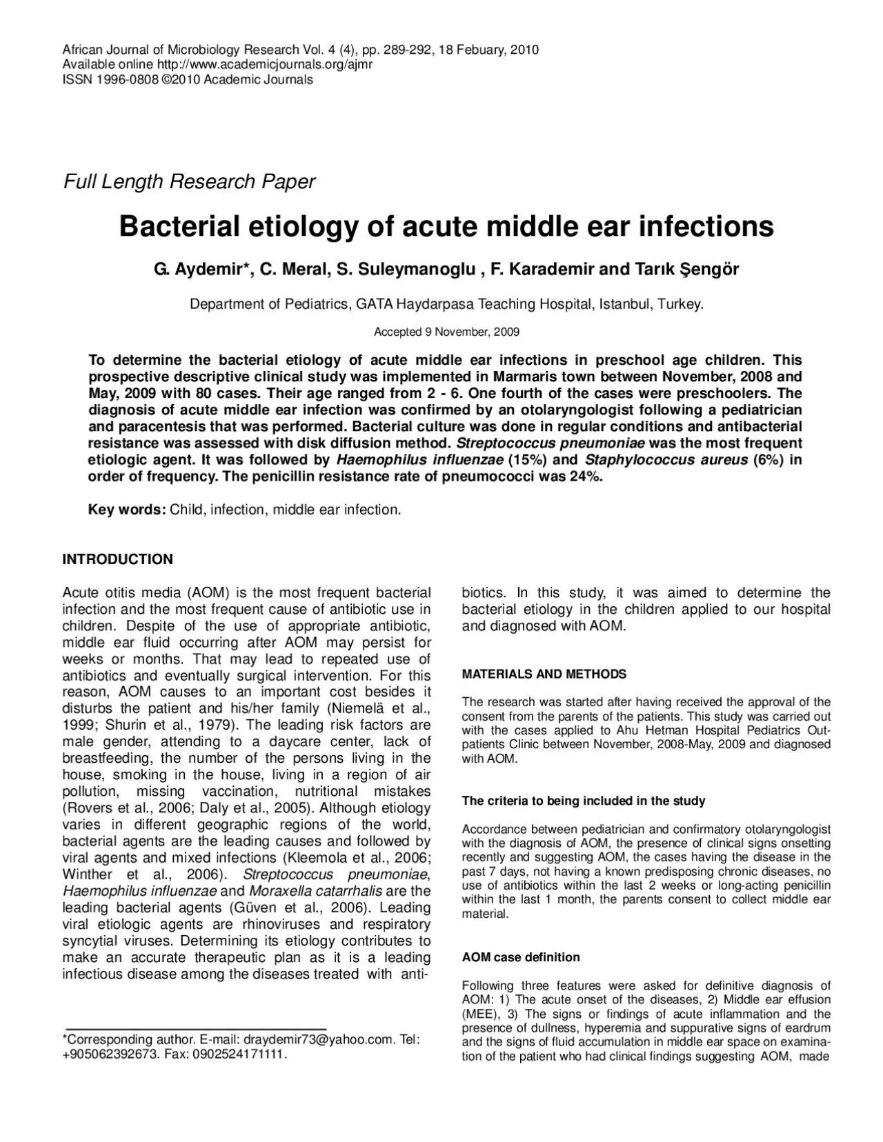 PDF-African Journal of Microbiology Research Vol 4 4 pp 289292 18 F