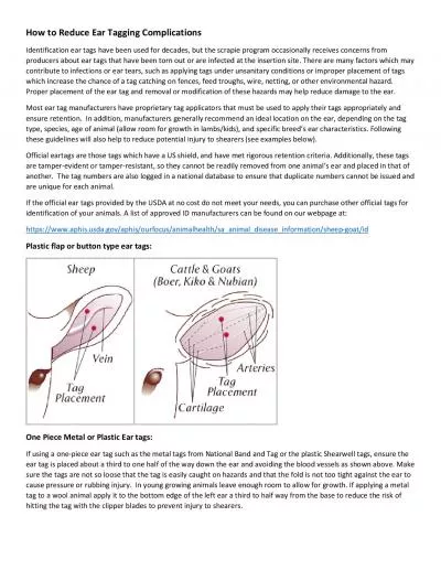 How to Reduce EargingComplicationsIdentification eartags have been use