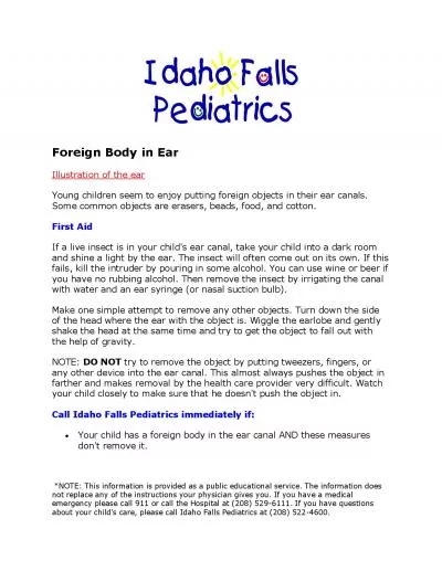 Foreign Body in Ear