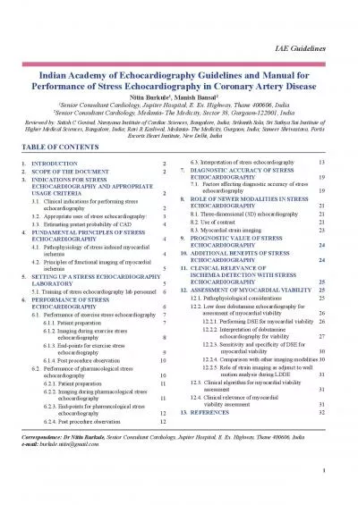 Indian Academy of Echocardiography Guidelines and Manual for