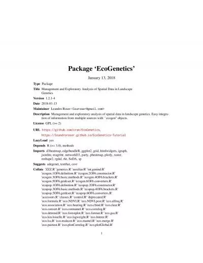 PackageEcoGeneticsJanuary132018TypePackageTitleManagementandExplora