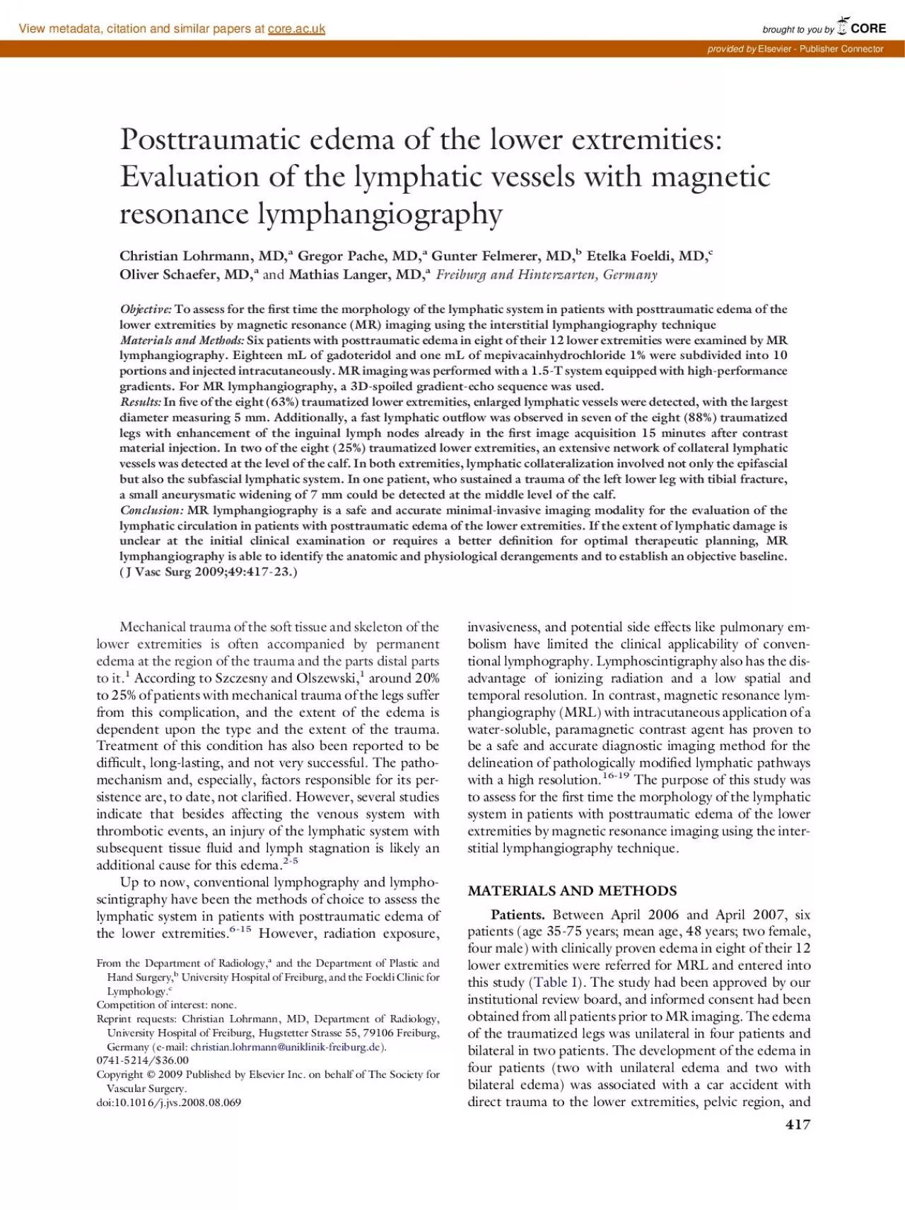 PDF-PosttraumaticedemaofthelowerextremitiesEvaluationofthelymphaticvessel