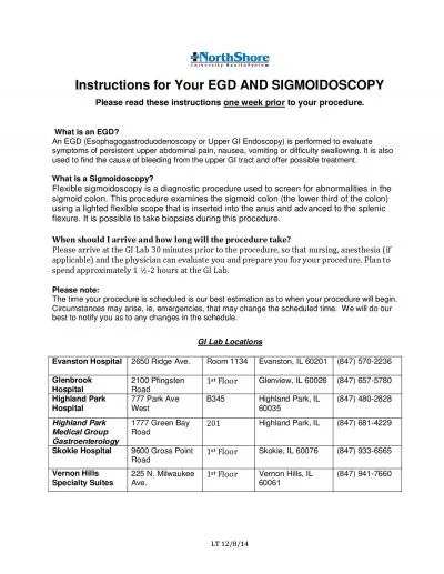 Instructions for Your EGD AND SIGMOIDOSCOPY