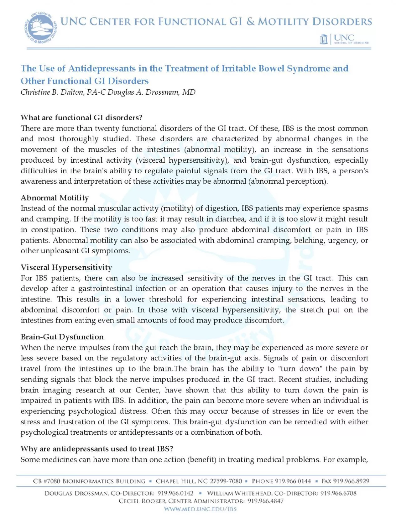 PDF-The Use of Antidepressants in the Treatment of Irritable Bowel Syndrom