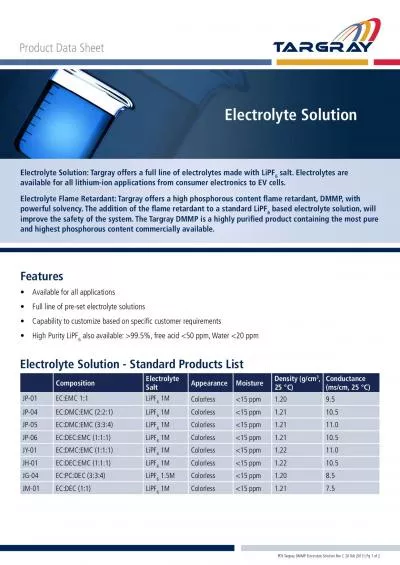 Product Data Sheet