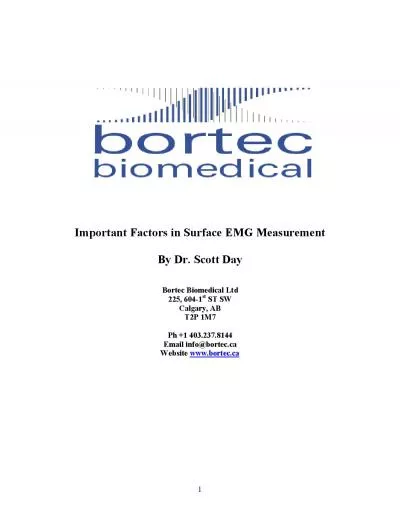 Important Factors in Surface EMG Measurement