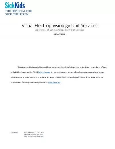 Visual Electrophysiology Unit Services