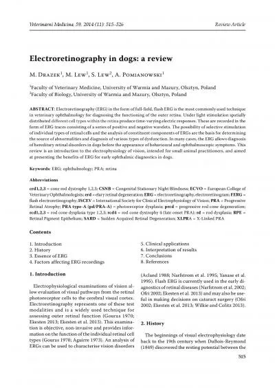 Electroretinography in dogs a review