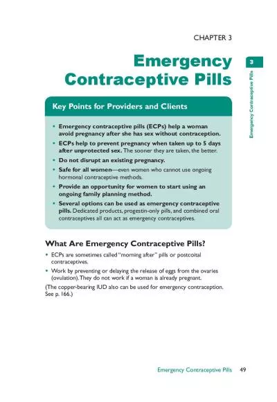 What Are Emergency Contraceptive Pills ECPs are sometimes called 14