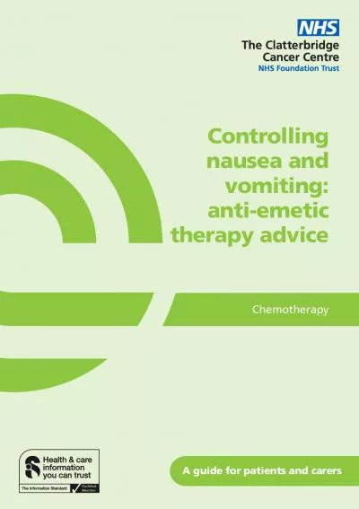A guide for patients and carersControlling nausea and vomiting antie
