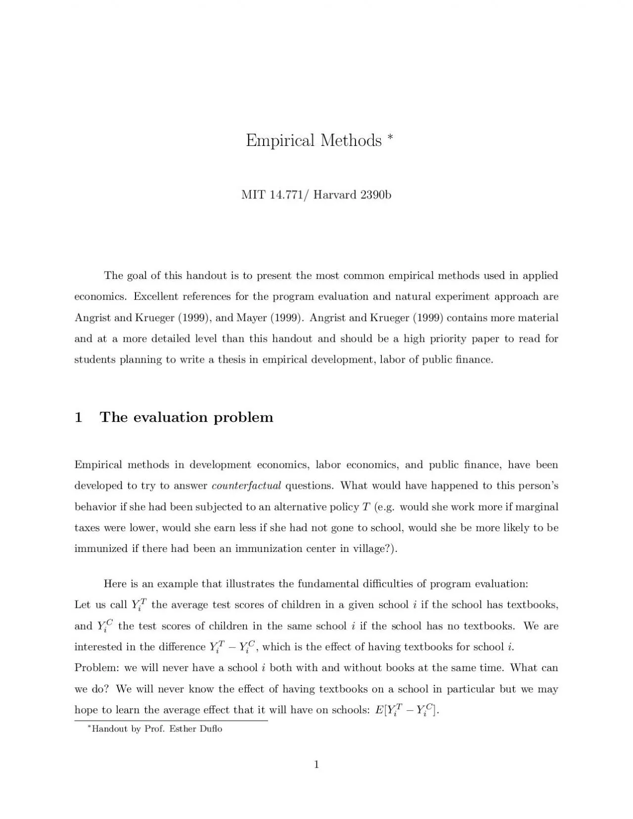 PDF-EmpiricalMethodsMIT14771Harvard2390bThegoalofthishandoutistopresentt