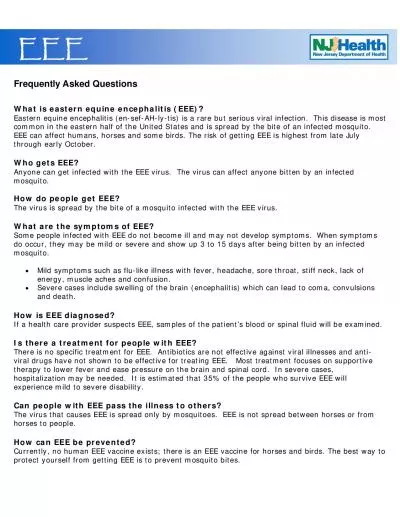 Frequently Asked Questions   encephalitis EEEEastern equine encepha