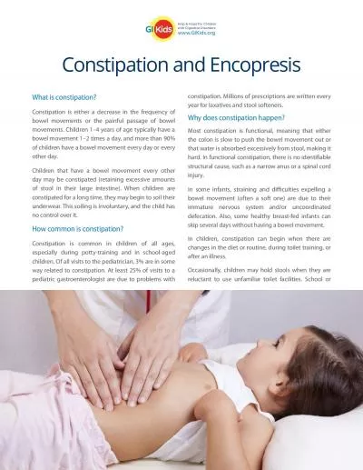 Constipation and Encopresis