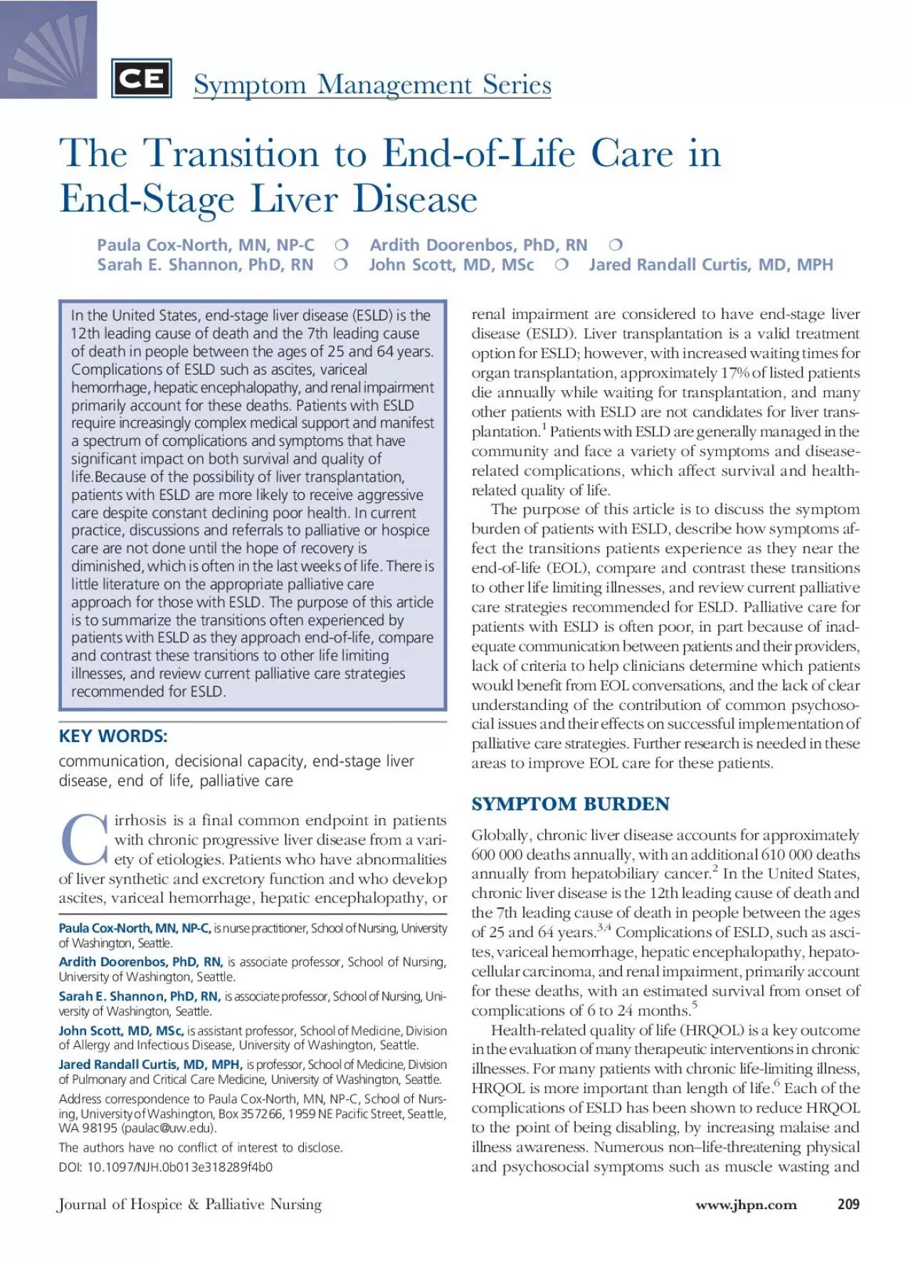 PDF-TheTransitiontoEndofLifeCareinEndStageLiverDiseasePaulaCoxNorthMN