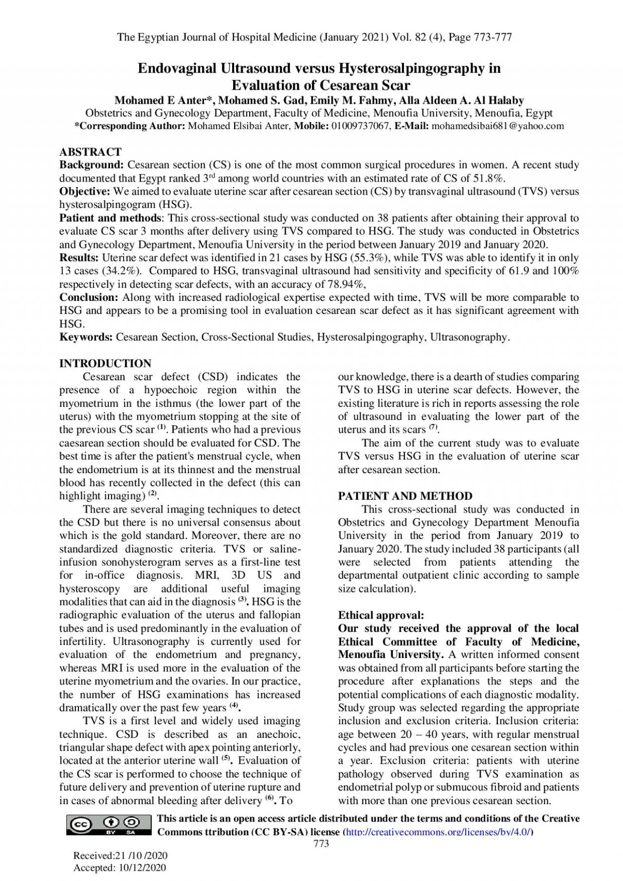 PDF-The Egyptian Journal of Hospital Medicine January 2021 Vol 82 4