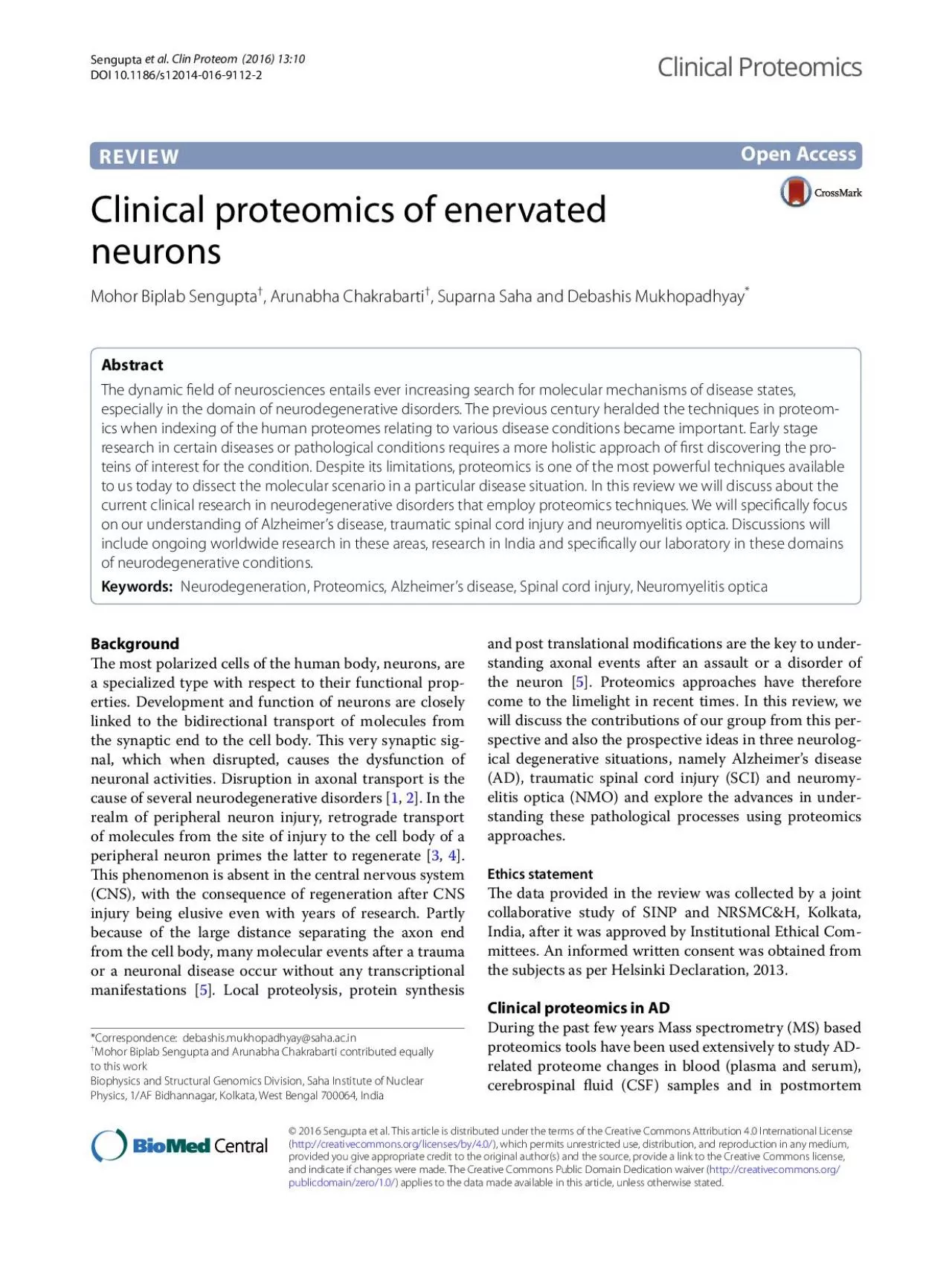 PDF-Page 2 of 9Sengupta et al Clin Proteom 2016 1310