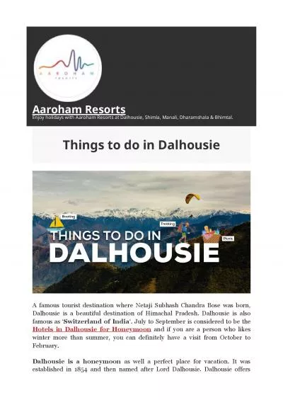 Things to do in Dalhousie