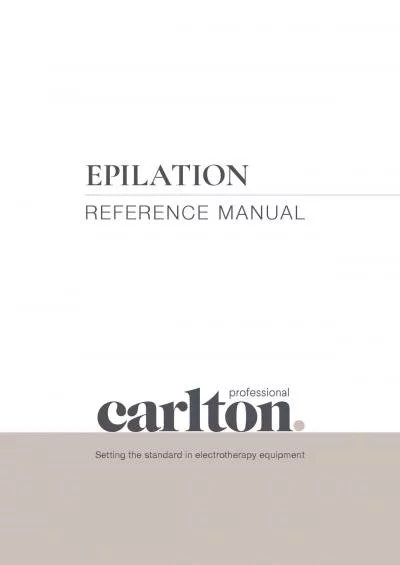 EPILATIONREFERENCE MANUAL