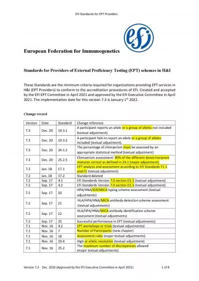 x0000x0000EFI Standards for EPT Providersx0000x0000Version