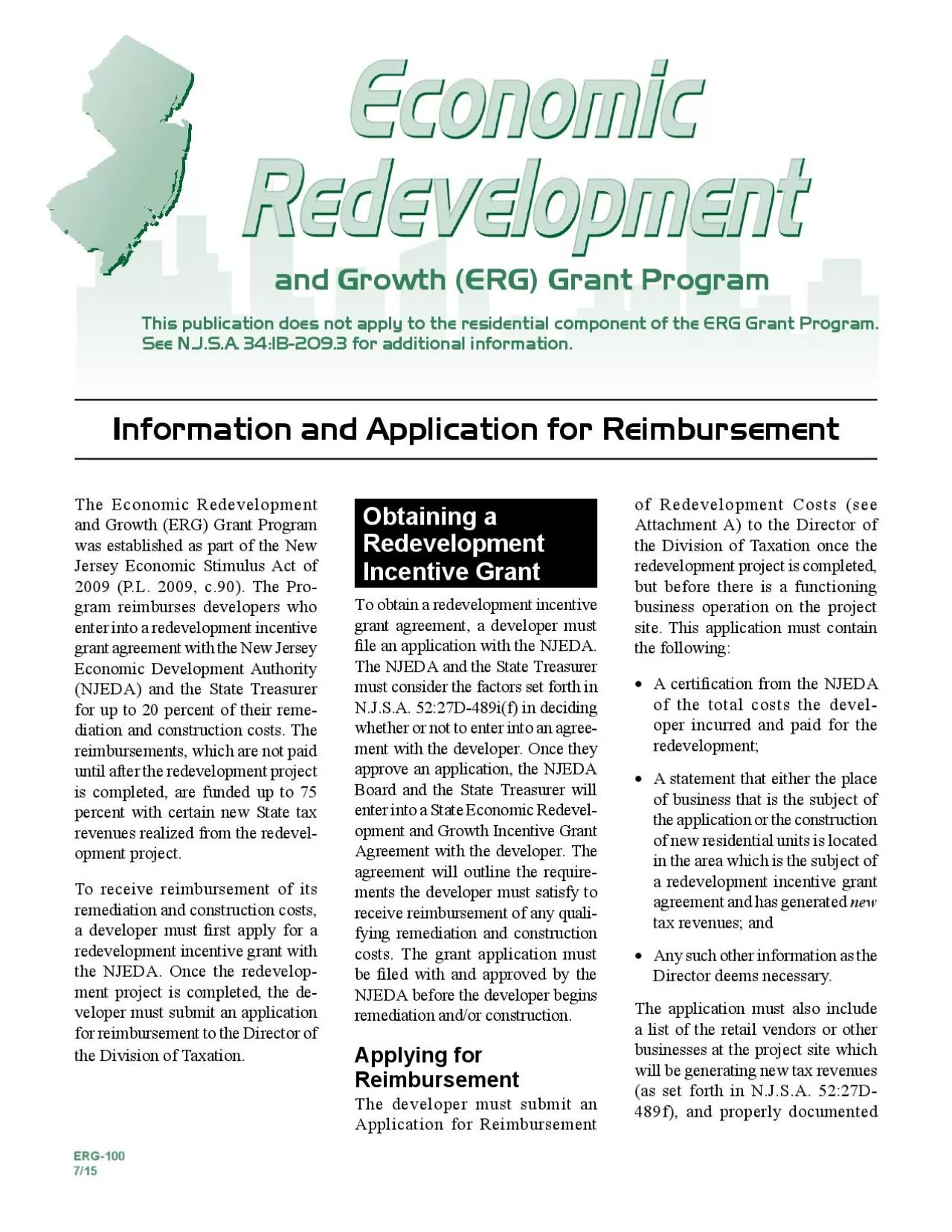 PDF-Information and Application for Reimbursementand Growth ERG Grant Pr