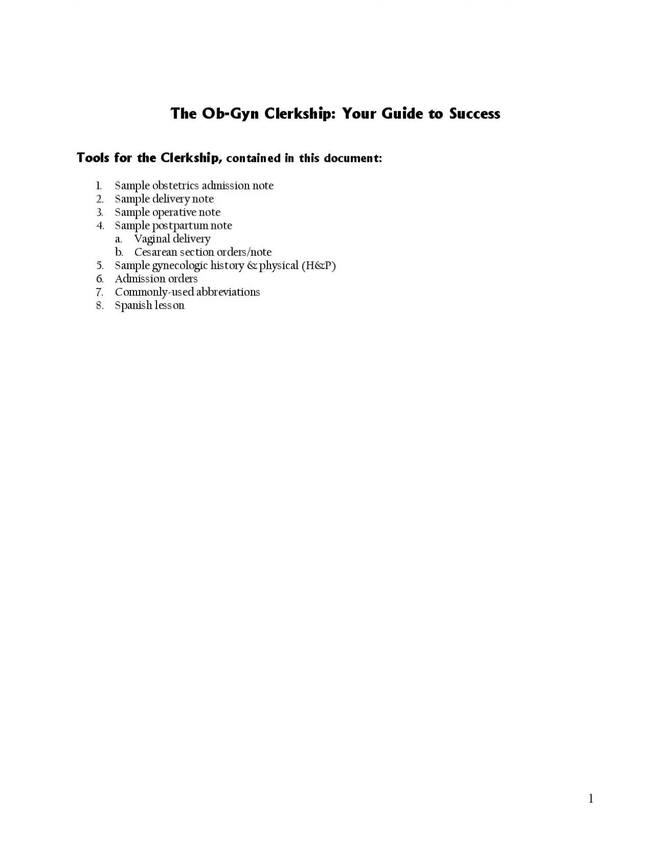 PDF-The ObGyn Clerkship Your Guide to Success Tools for the Clerkship c