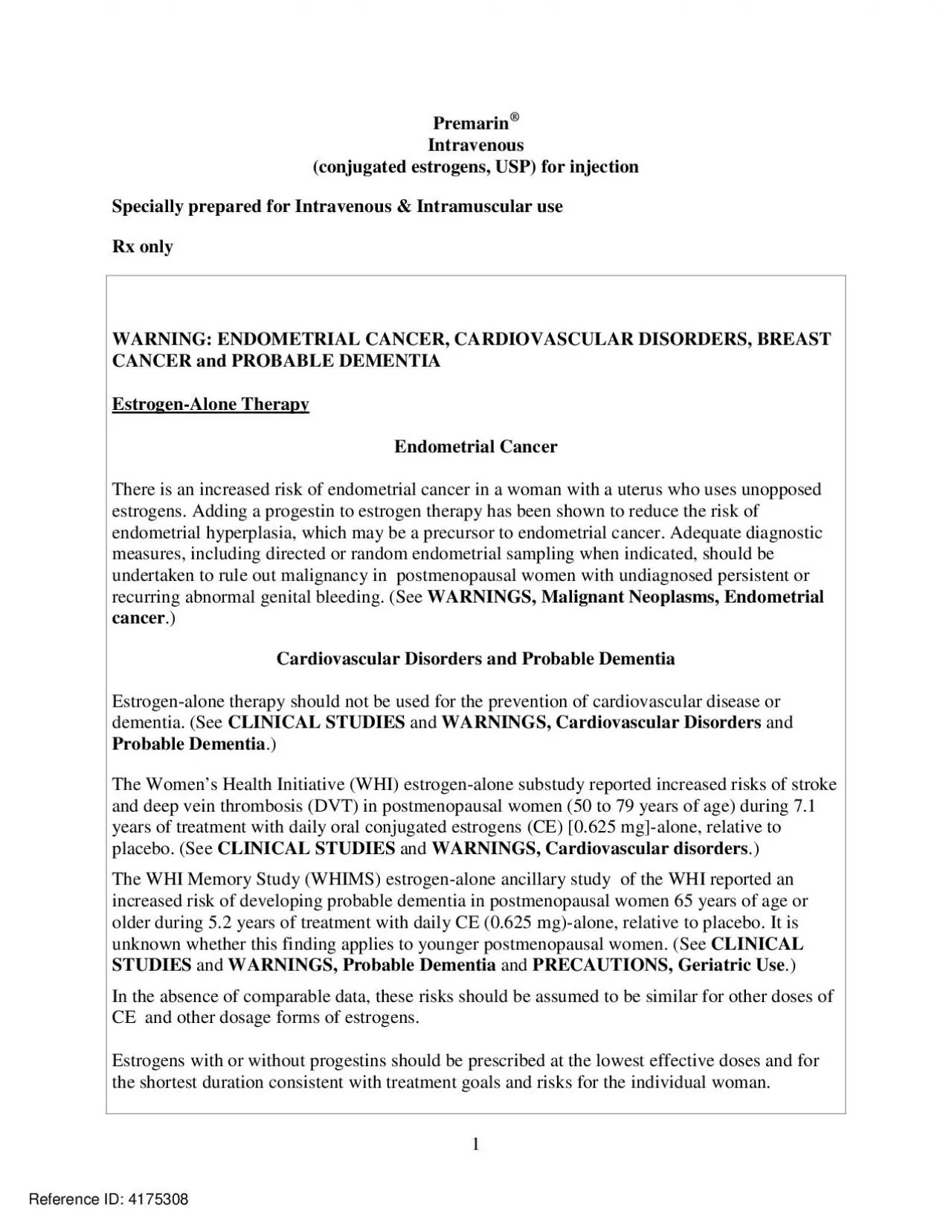 PDF-PremarinIntravenousconjugated estrogens USP for injectionSpecially