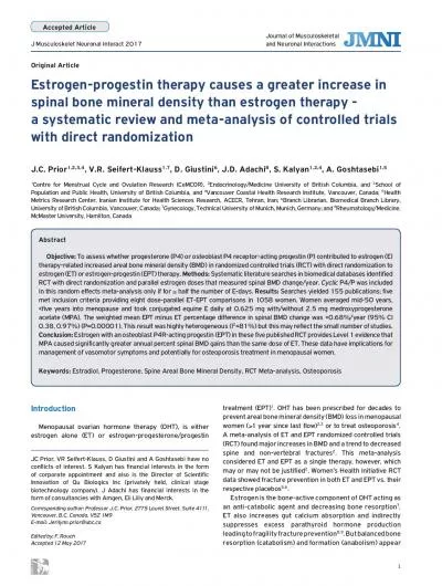 Original ArticleEstrogenprogestin therapy causes a greater increase i