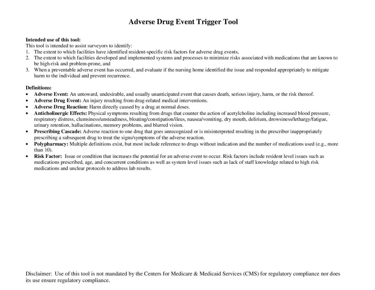 PDF-x0000x0000Adverse Drug EventTrigger ToolIntended use of this too