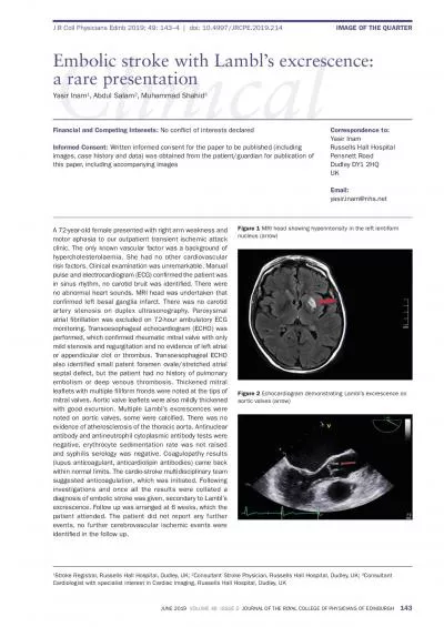 VOLUME 49  ISSUE 2  JOURNAL OF THE ROYAL COLLEGE OF PHYSICIANS OF EDIN