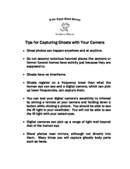 Tips for Capturing Ghosts with Your Camera